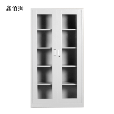 鑫佰狮钢制档案柜财务凭证柜带锁储物柜铁皮柜书柜通玻对开门文件柜