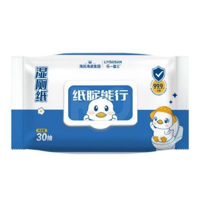 海氏海诺 2包 30抽家用卫生巾如厕清洁卫生湿纸巾湿厕纸巾水冲可降解湿厕纸湿巾