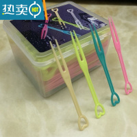 敬平水果叉子单独包装塑料果叉透明独立小叉商用家用蛋糕签果插 精美家庭装-心形四色200支牙签