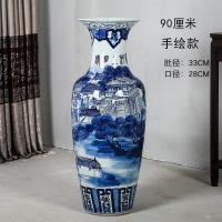 景德镇陶瓷器落地大花瓶 青花瓷手绘清明上河图摆件客厅装饰酒店 三维工匠 2.2米手绘款一个