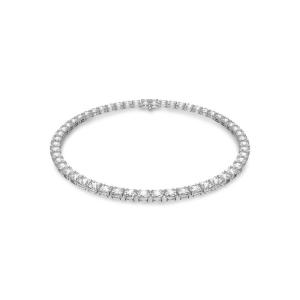 Swarovski优雅女式网球项链 精致方形切割石蕴含时尚魅力 White