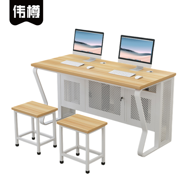 伟樽培训电脑桌一桌二凳120*60*75cm套