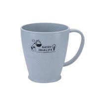 小麦秸秆刷牙杯漱口杯情侣家用宝宝卡通可爱牙刷杯子牙缸套装 三维工匠 小麦蓝洗漱杯