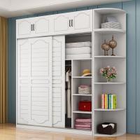 衣柜推拉现代简约家用卧室实木组装滑移柜子经济型储物大衣橱