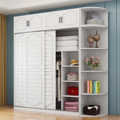 衣柜推拉现代简约家用卧室实木组装滑移柜子经济型储物大衣橱