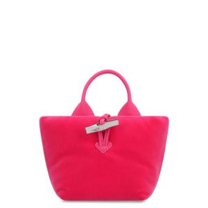 女士 velvet 材质手提单肩包皮质拼接按扣设计 removable 链条肩 Fuchsia