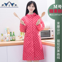 罩衣大人拉链时尚防水防油厨房家用长袖波点工作女长款围裙 三维工匠