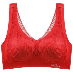 大红色套装内衣女无钢圈乳胶小胸聚拢文胸罩