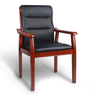 慧采云 办公家具优质实木办公椅会议职员培训椅人体工学电脑椅家用书房椅皮质班前椅 会议椅