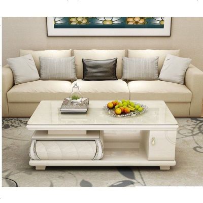 大理石简约现代伸缩电视柜茶几组合套装钢化玻璃客厅欧式储物地柜