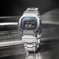 CASIO旗舰店卡西欧手表男G-SHOCK金属小方块银块潮流运动男士电子石英表男日韩腕表生日送礼GMW-B5000D