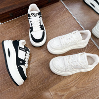 吸膜底真皮小白鞋秋季新款增高厚底鞋子女小众休闲鞋百搭女鞋