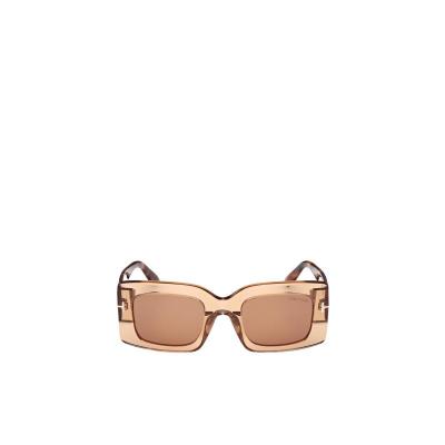 汤姆福特(Tom Ford)女士塑框有色镜片时尚品牌标识点缀太阳镜 裸色