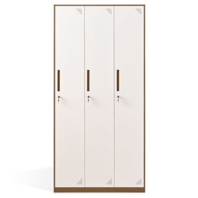 全简家具拆装柜拆装更衣柜存包柜棕色三门更衣柜
