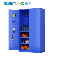振奥 工具柜重型工具柜五金零件柜多功能加厚车间置物柜 1800x1000x500mm/台(五层调节带挂板蓝色)
