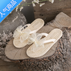 SUNTEK拖鞋女夏季外穿新款蝴蝶结时尚休闲网红防滑松糕底海边沙滩人字拖