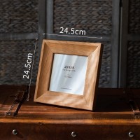 美帮汇红樱桃实木相框画框桌面摆件设照片墙自然日式北欧免打孔 正方形6寸 红樱桃实木相框