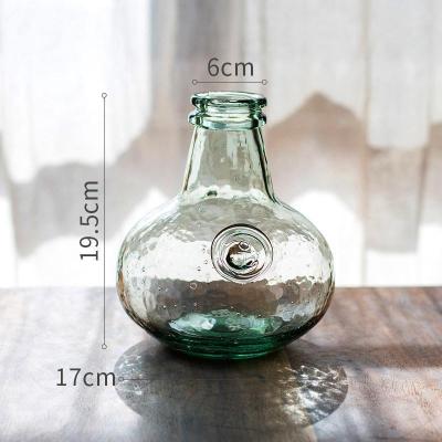 家柏饰(CORATED)玻璃花瓶手工艺术器皿软装饰摆件设透明气泡美式茶几玄关桌面海明威玻璃花器（小号）