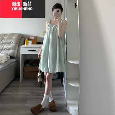 YIBUSHENG法式气质小个子显高显瘦连衣裙子女季2024新款遮肉显瘦吊带短裙