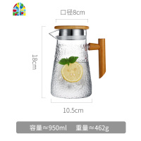 锤纹冷水壶北欧套装柠檬水壶家用耐热可高温茶壶晾水壶家用凉茶壶 FENGHOU 950ml单壶+4杯+茶盘凉水壶