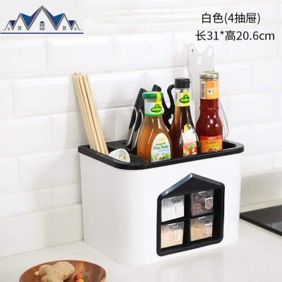 组合刀架多功能厨房置物架调味盒调料罐瓶收纳架储物架筷子收纳盒 三维工匠