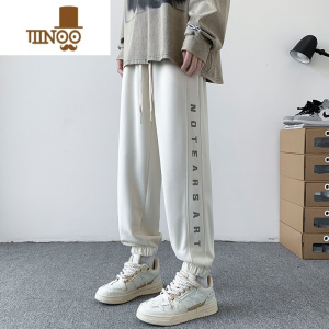 YANXU美式高街裤子男士宽松休闲长裤工装束脚卫裤潮牌运动裤