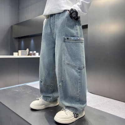 男童春季牛仔裤2026春秋新款儿童春装裤中大童裤子潮童装长裤_535