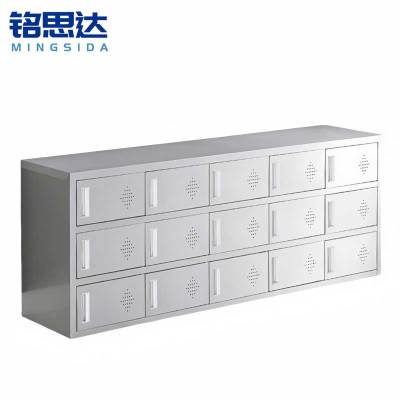 铭思达不锈钢鞋柜单面15门个