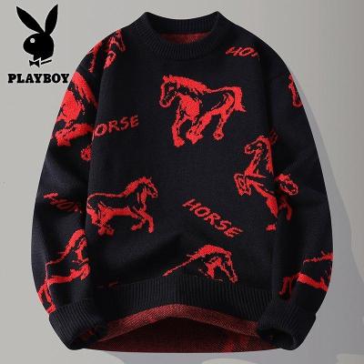 花花公子新款高品质[新款] 2025年秋冬款圆领针织毛衣男