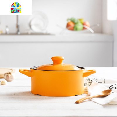 砂锅炖锅家用陶瓷煲汤煮粥煲仔饭养生小号沙锅明火可高温燃气锅具 FENGHOU 蓝色3.5L