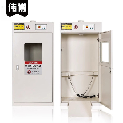 伟樽煤气瓶柜白色单瓶二代报警器600*450*1200mm台