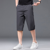 高街风男士七分裤夏季薄款宽松直筒休闲中裤冰丝速干运动短裤男