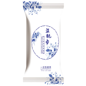 辰至尚品高档湿毛巾独立包装餐饮一次性清洁湿巾加厚棉质毛巾 湿毛巾独立装25*25cm 20包青花瓷常规款