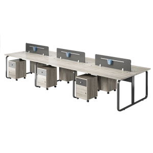慧采云 办公家具职员办公桌简约现代工作位办公桌六人位屏风员工电脑桌椅组合 六人位（含柜）