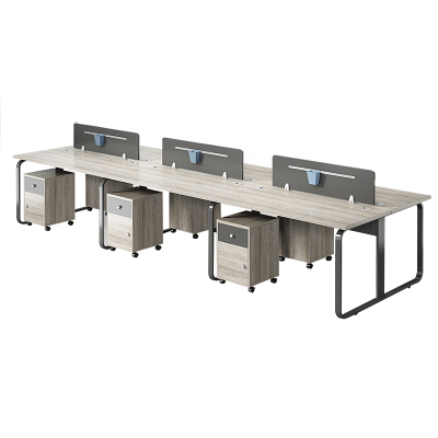 慧采云 办公家具职员办公桌简约现代工作位办公桌六人位屏风员工电脑桌椅组合