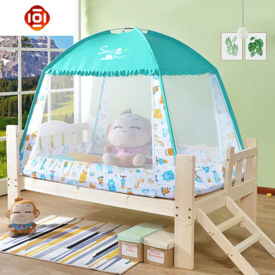 儿童床蚊帐男孩宝宝防摔婴儿小床88*168女孩1.2米床80*150公主风三维工匠