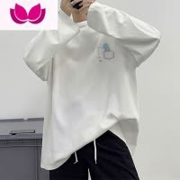 七斓长袖t恤男高街ins潮牌内搭打底衫港风韩版早秋白色上衣服