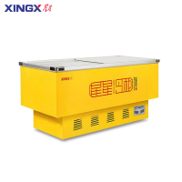 星星SD-516BPG黄色卧式冷柜516升大容量节能推拉门设计岛柜展示柜冷藏冷冻保鲜饮料雪糕