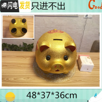 三维工匠金猪存钱罐不可取儿童储蓄罐超大号成人储钱罐创意大容量只进不出 单个长48厘米+金垫(只进不出)