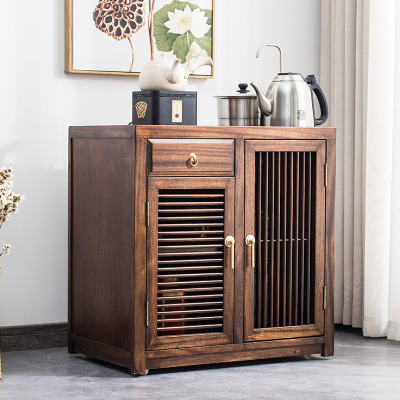 MULTIPOTENT实木茶车功夫茶具茶盘茶桌家用小茶台瑞气胡桃木茶水柜