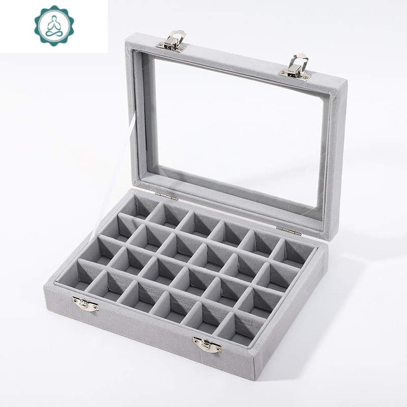 大容量项链耳钉戒指放饰品盒子展示架ins风 封后 小黑戒指箱饰品盒
