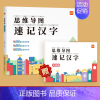 思维导图汉字卡+练字本 小学通用 [正版]思维导图速记认识汉字小学生识字认字卡片书偏旁部首结构写字一年级二年级三年级语文