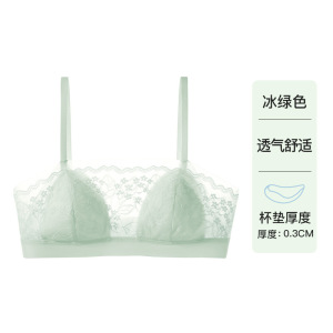 法式蕾丝抹胸内衣女薄款文胸兔儿杯胸罩小胸性感纯欲风防走光裹胸
