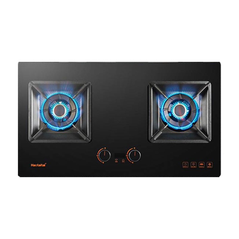 Haotaitai家用燃气灶JZY-X402 4.8kW大火力左右双定时可调底壳换灶不开孔保洁炉头大尺寸聚能锅支架液化气