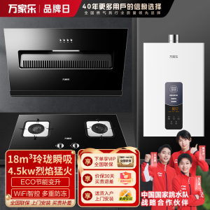 万家乐油烟机灶具热水器套餐 AL031+LAY3+13YP1/TP1 18立方大吸力 4.5kw猛火灶 天然气13升