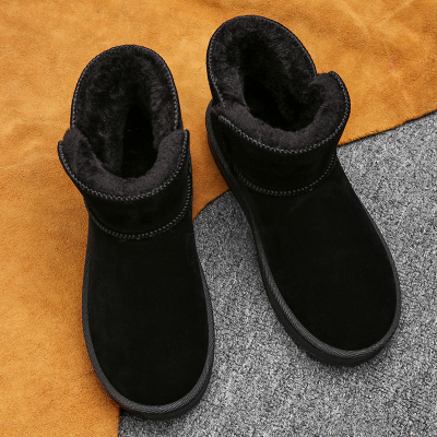 Ideamini冬季东北雪地靴保暖加绒加厚棉靴一脚蹬面包男鞋马丁潮鞋男士棉鞋靴子