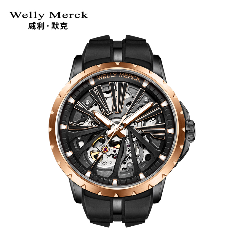 welly merck威利默克手表男新款自动机械表品牌正品防水时尚男表大