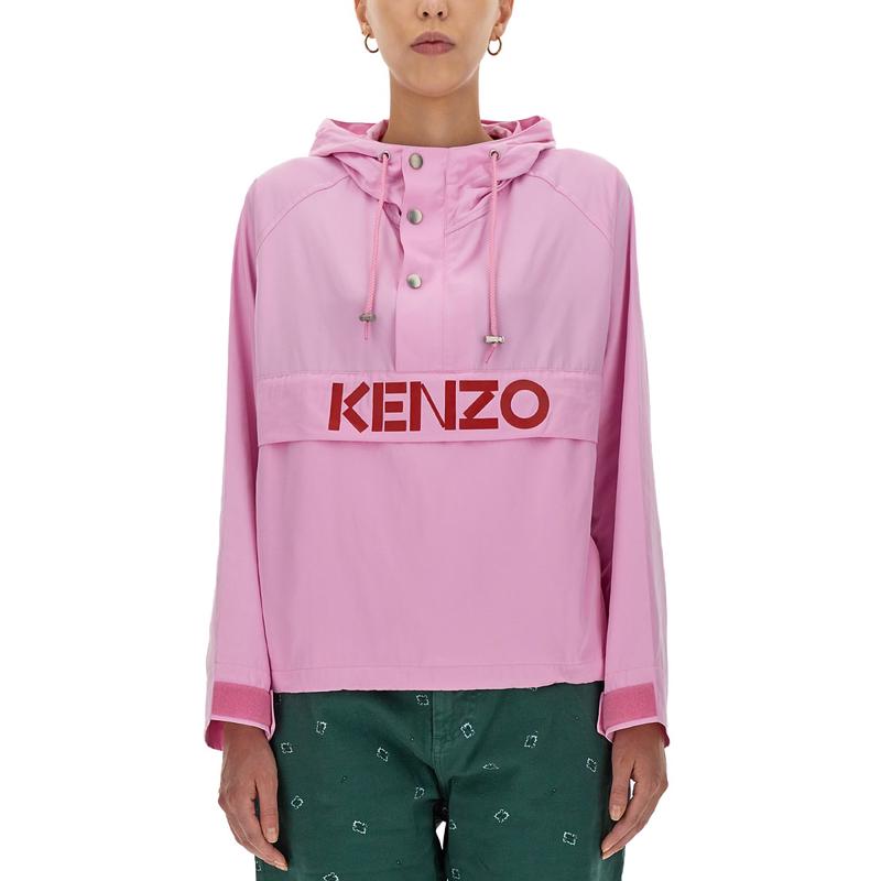 高田贤三(Kenzo)女款针织卫衣徽标连帽拉链口袋魔术贴袖口抽绳运