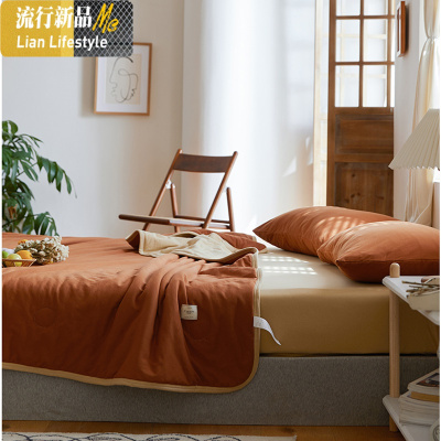 夏天针织棉夏被棉双人夏凉被1.8m双人薄被子可机洗空调被 三维工匠