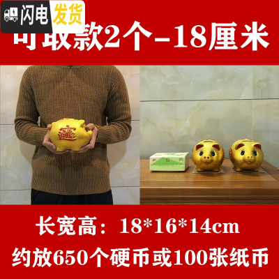 三维工匠储蓄罐储钱罐小猪只进不出大容量大人用家用儿童不可取 18厘米[再送一只18厘米]可取钱